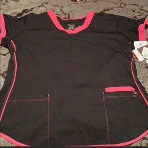 Women’s black with pink NRG by  Barco scrub top
